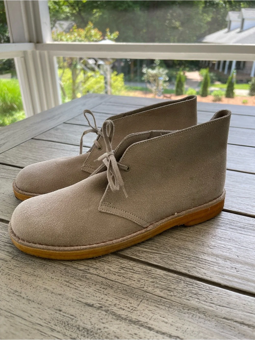 Veja Lace-Up Suede Boots in Taupe